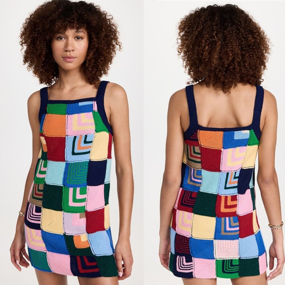 RE/DONE Patchwork Knit Tank Mini Dress XS
